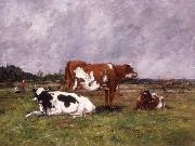 Eugene Boudin Cows in a Pasture Germany oil painting artist